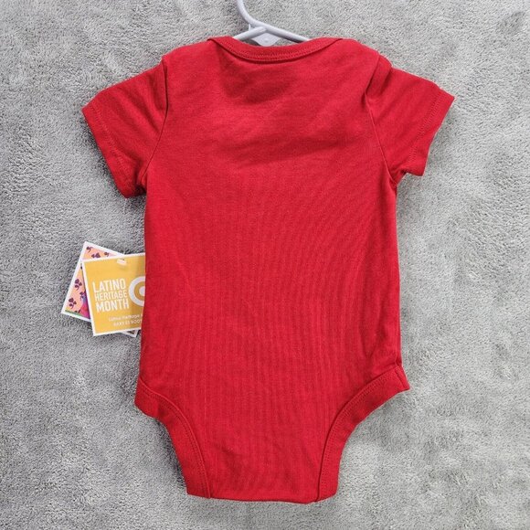 Latino Heritage Month Baby Bodysuit Mas Amor Por Favor Short Sleeve Red 3-6M - Picture 3 of 6